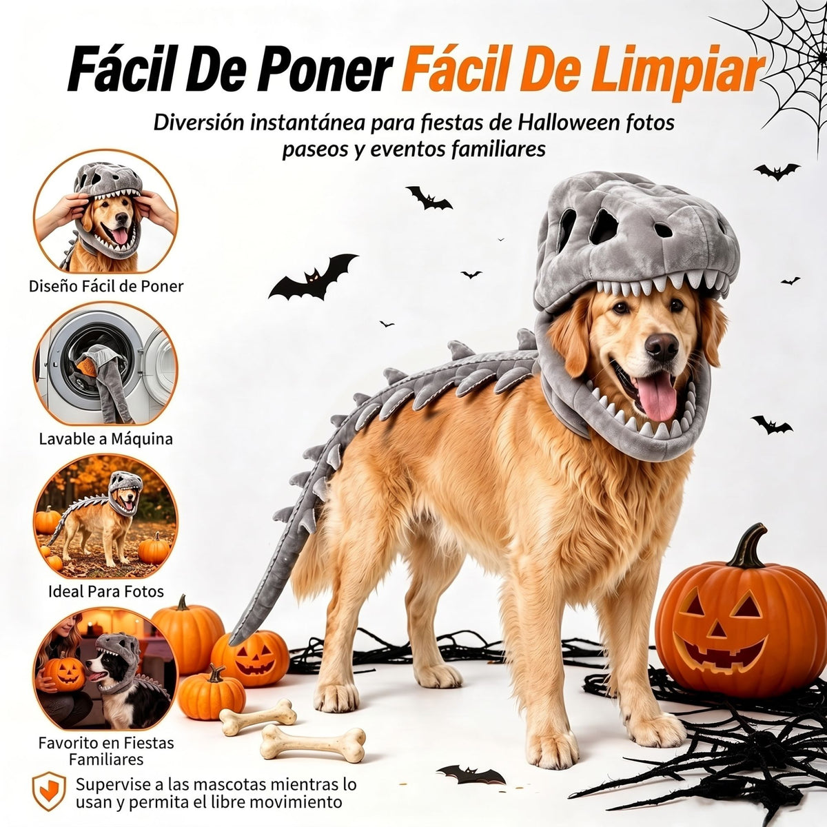 Disfraz de esqueleto para perros