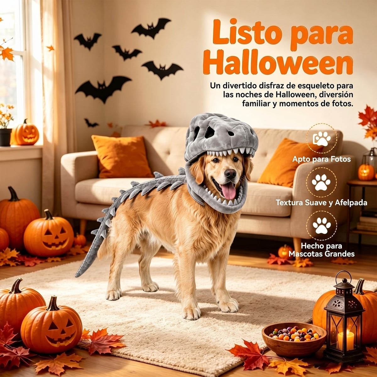 Disfraz de esqueleto para perros
